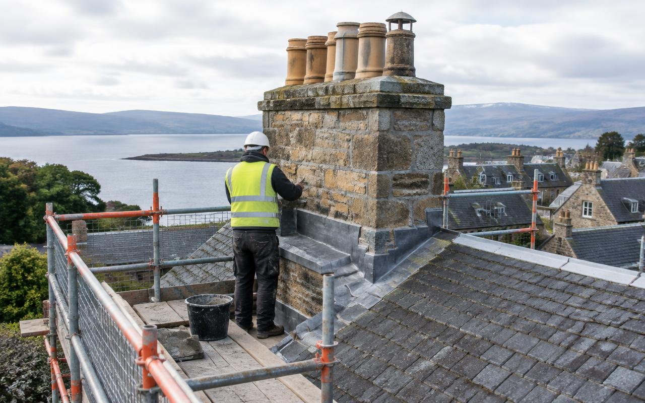chimney repairs & leadwork by Roofing Central Scotland