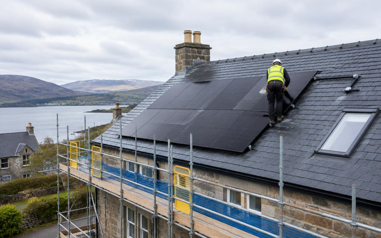 solar panel removal & refit by Roofing Central Scotland
